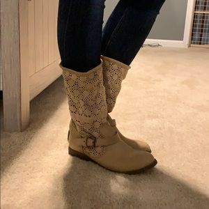 Never Worn Crochet Boots